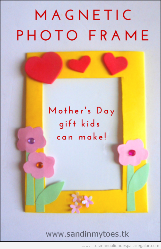 Manualidad con goma eva para Día de la madre, marco de fotos