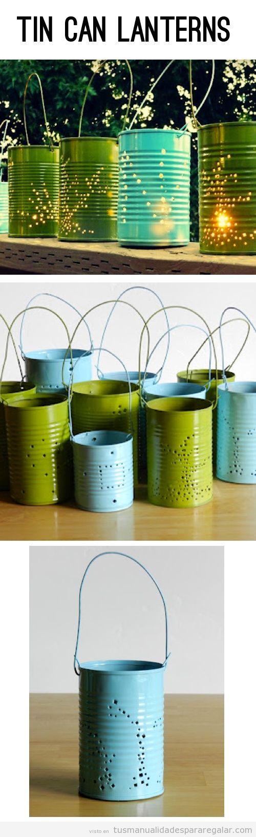 Manualidades para regalar, lámparas DIY hechas con latas