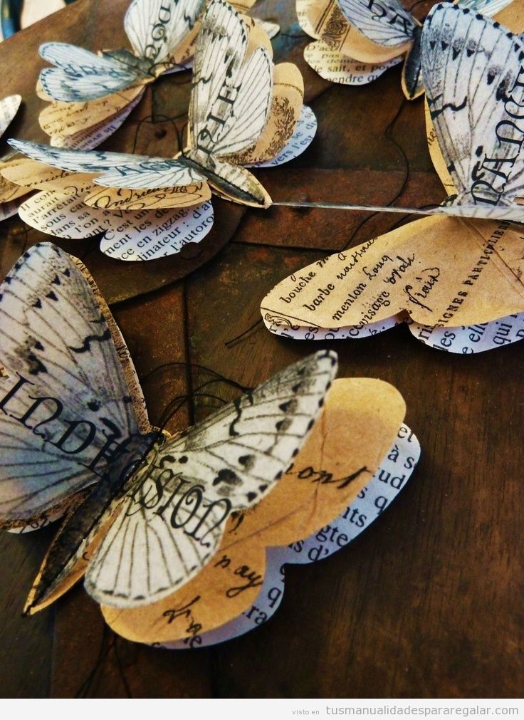 Manualidades para regalar, mariposas de papel
