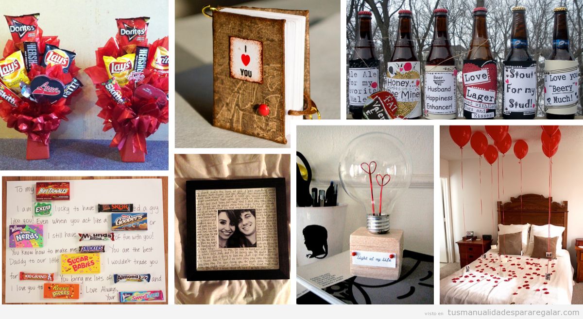 7 regalos DIY hombres en Valentín para regalarManualidades para regalar