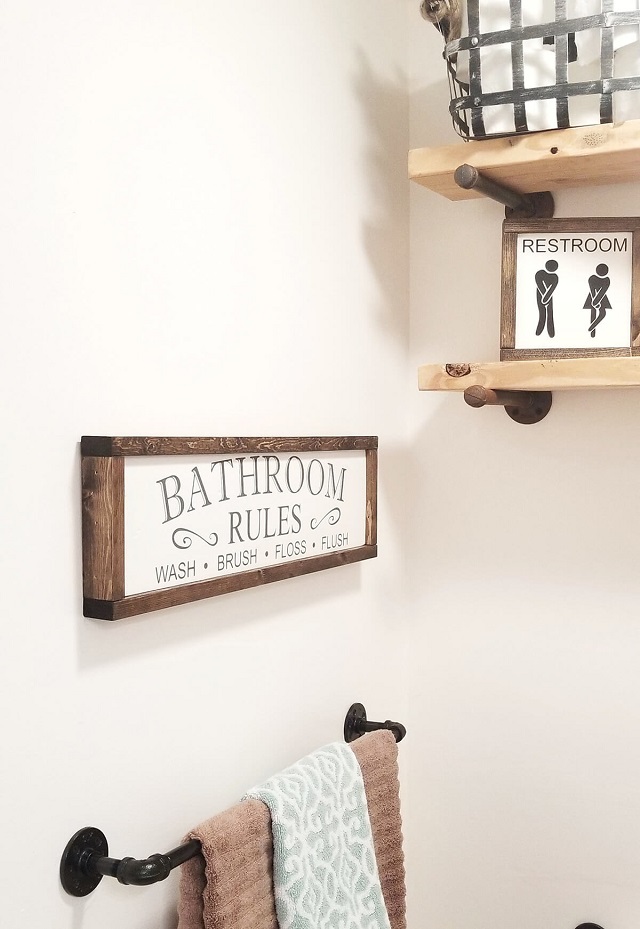 Manualidades para decorar el baño lámina enmarcada