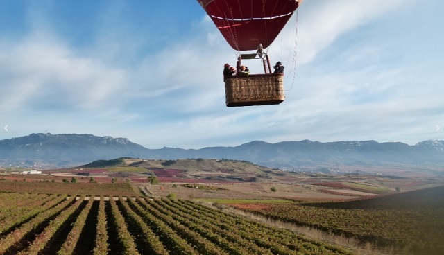 Paseo en globo por viñedos de Rioja